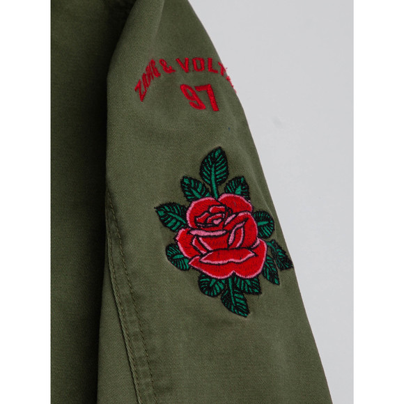 NEW Zadig&Voltaire Olive Green Military Jacket Size 7 for Kids - Picture 5 of 7